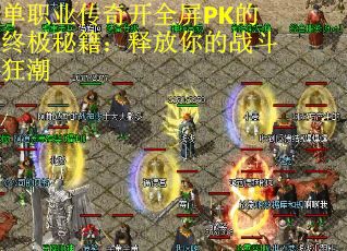 单职业传奇开全屏PK的终极秘籍：释放你的战斗狂潮