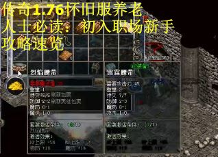 传奇1.76怀旧服养老人士必读：初入职场新手攻略速览