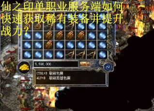 仙之印单职业服务端如何快速获取稀有装备并提升战力？
